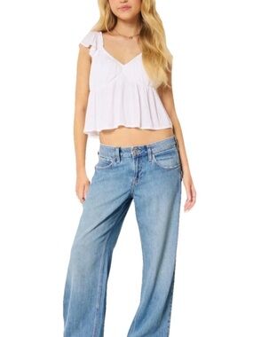 Hollister Low Rise, Super Baggy Jeans Size 25/0 (Hip 28”) Wide Leg Inseam 31”